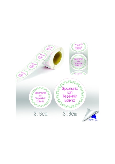 Sipariş Paketi Etiketi Sticker 3,5cm 28 Adet Baskes Model 5