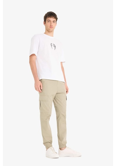 Defacto %100 Pamuk Regular Kargo Cepli Yazlık Jogger Paraşüt Pantolon E2181ax25smkh488 Haki