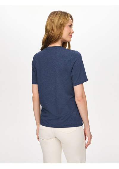 Faik Sönmez V Yaka Kısa Kol T-shirt W27tsh001 Bw27tsh001188 İndigo