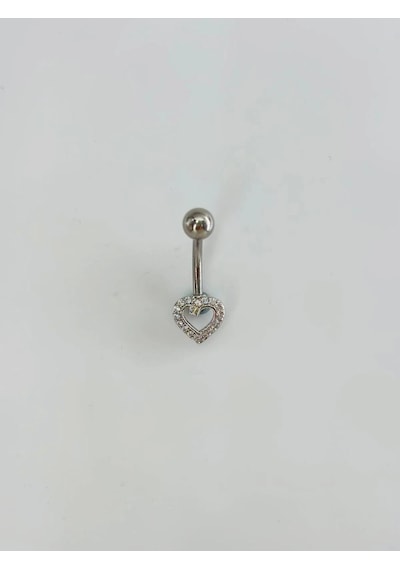 Kalp Detaylı Göbek Piercing Çok Renkli 94132985