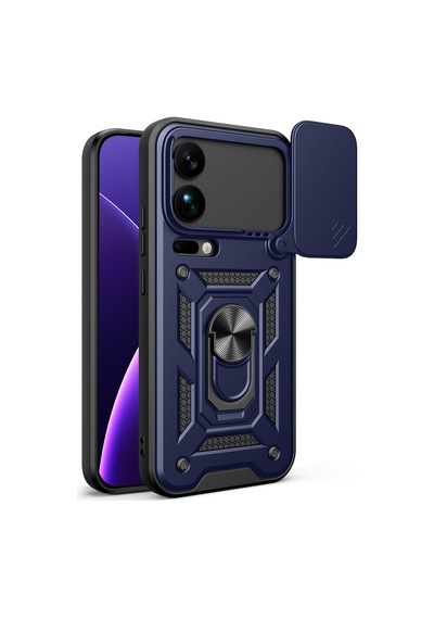 Caseonn Xiaomi 17 Pro Kılıf Sürgülü Kamera Korumalı Yüzüklü Mıknatıslı Tank Kapak Lacivert