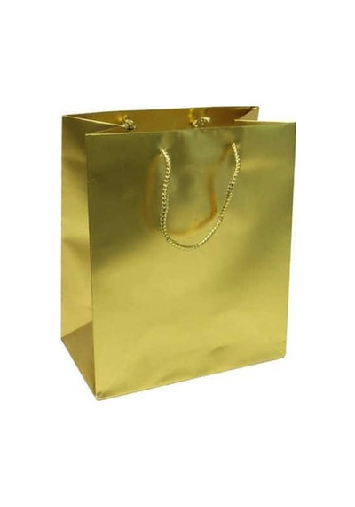 11X11 Cm  Gold Renk Tutma Ipli 50 Li Mini Karton Çanta