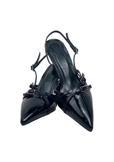 Asmi Shoes Mayra Yeni Sezon 7 Cm Topuklu Ayakkabı Siyah Siyah