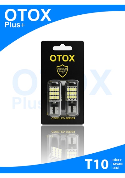 T10 Led Ampul Canbus 6000k Beyaz Dikey Tavan Led W5w 12v Çiftli Set