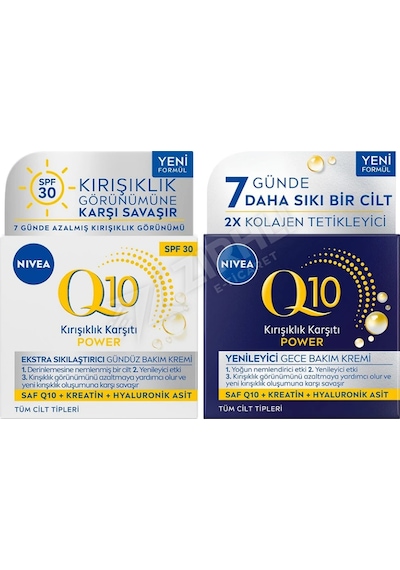 Nivea Q10 Gündüz + Gece Kremi Yaşlanma Karşıtı 50 Ml + 50 Ml