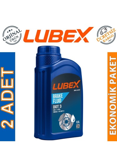 Lubex Brake Fluid Dot 3 Fren Hidrolik Yağı 500 Ml 2 Adet