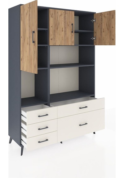 Hyperion Dolap 8 Raflı 5 Çekmeceli 3 Kapaklı 132x44x195 Antrasit-çam/aytaşı Atlas Çam/aytası Hyperion Dolap 8 Raflı 5 Çekmeceli 3 Kapaklı 132x44x195 Antrasit-çam/aytaşı Atlas Çam/aytası