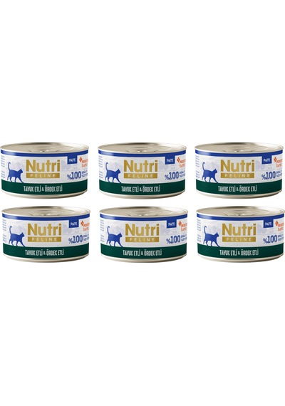 Nutri Feline Tavuk Etli Ve Ördekli Pate Tahılsız Yetişkin Kedi Konservesi 70 G X 6 Adet
