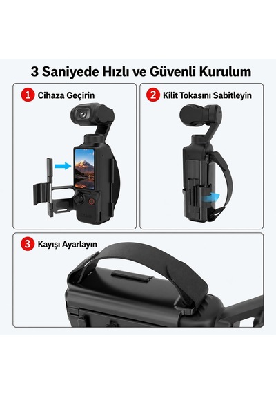 Djı Osmo Pocket 3/4 İle Uyumlu El Kayışlı Cold Shoe Aparatı Ptk43