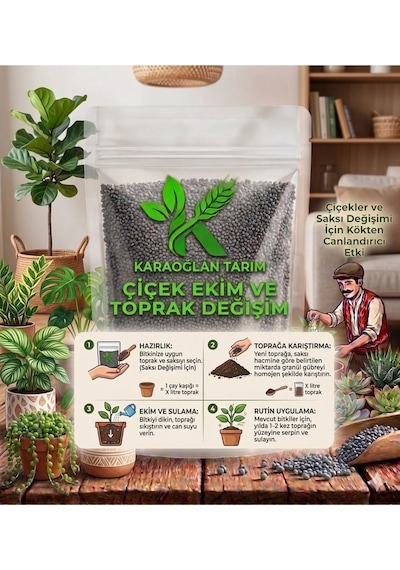 Çiçek Toprağı Saksı Değişim Ve Salon Bitkileri İçin Özel Formül Dengeli Npk Gübresi 1 Kg 1 Adet