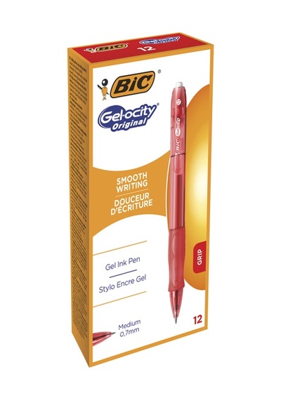 Bic Jel Kalem Basmalı Gelocıty Orıgınal Kırmızı 12 Li Çok Renkli