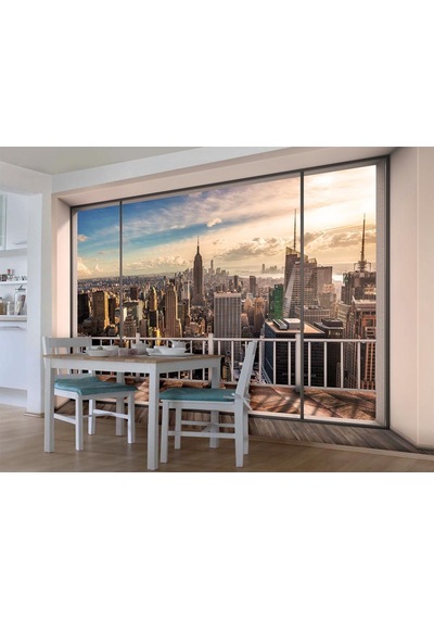 Balkondan New York Manzarası Duvar Kağıdı