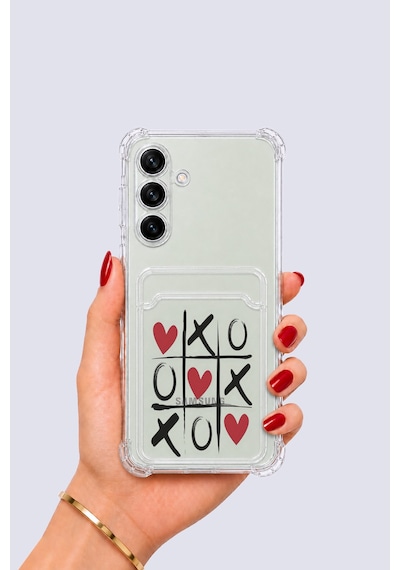 Hepsi Samsung Galaxy Uyumlu S24 Kartlıklı Xoxo Desenli Kılıf Najmaddin Çok Renkli