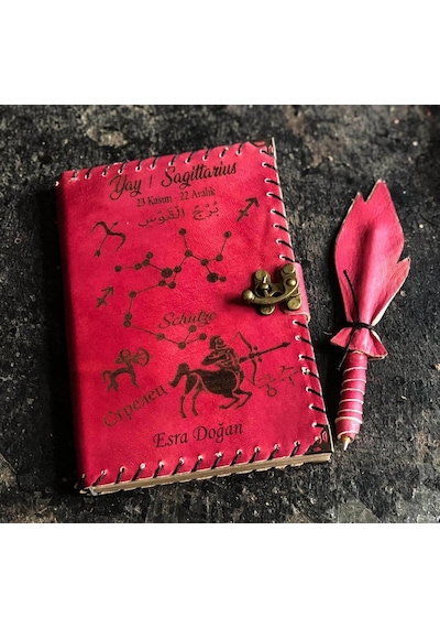 Yay Burcuna Hediye İsme Özel Deri Defter