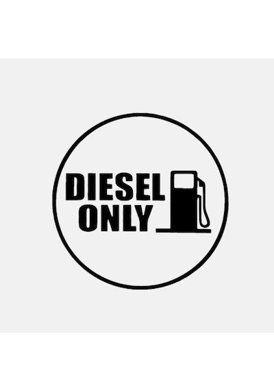 Sadece Dizel Yakıt Depo Kapağı Sticker 12 Cm Siyah