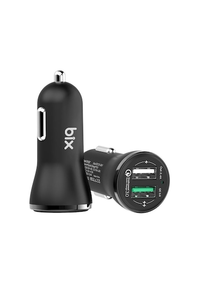 Bix 18W Çift USB Çıkışlı QC 3.0 Araç Şarj Cihazı Beyaz