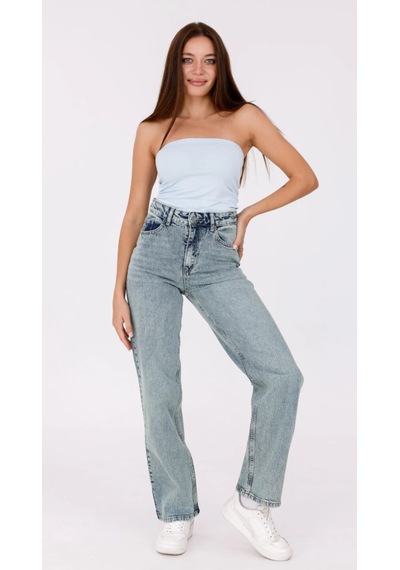Eseclass Denim Jean Boru Paça Buz Mavi