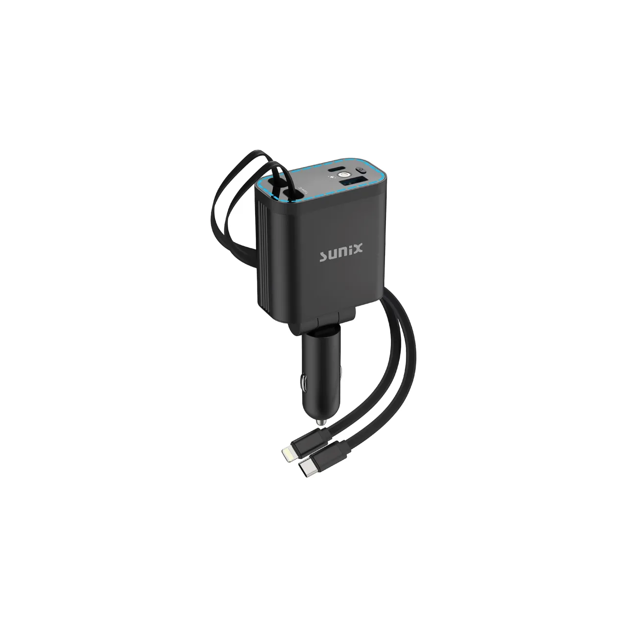 Sunix 45w 4'ü 1'arada Geri Çekilebilir Kablolu Type-c+ıphone Lightning+rgb Led Usb Araç Şarj Cihazı Hızlı Ce+rohs Lisanslı Sağlam Sunix 45w 4'ü 1'arada Geri Çekilebilir Kablolu Type-c+ıphone Lightning+rgb Led Usb Araç Şarj Cihazı Hızlı Ce+rohs Lisanslı Sağlam