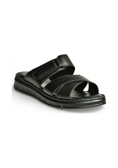 Fox Shoes Y555532503 Siyah Hakiki Deri Kadın Terlik Siyah
