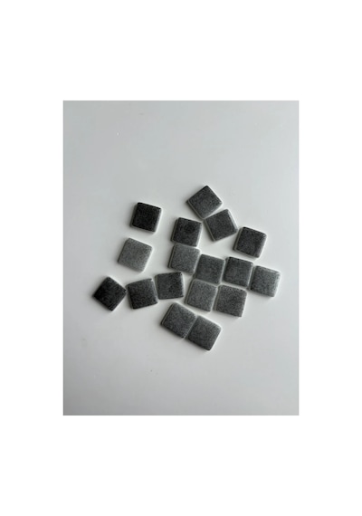 Sanatsal Mozaik Metalik Gri 2,5x2,5cm Mozaik Sanatı Malzeme 100gr