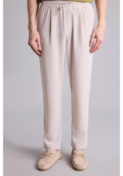 Defacto Relax Fit Kısa Paça Keten Görünümlü Pantolon E4790ax25auer22 Ekru