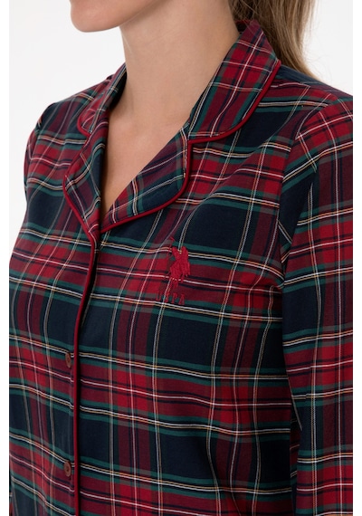 U.S. Polo Assn. Kadın Kırmızı Yılbaşı Temalı Pijama Takımı 50318817-VR030