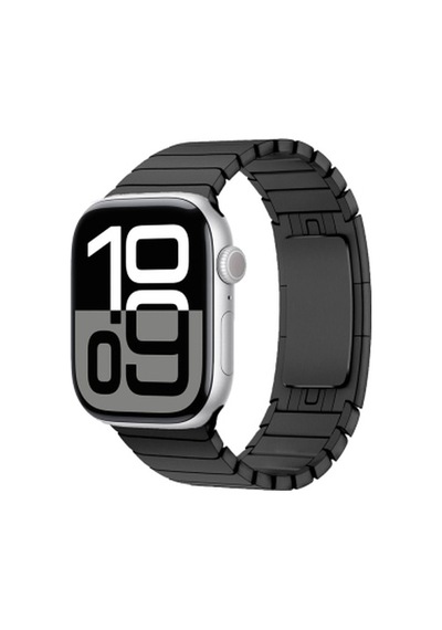 Apple Watch Uyumlu 7 45mm Krd-35 Metal Kordon - Siyah