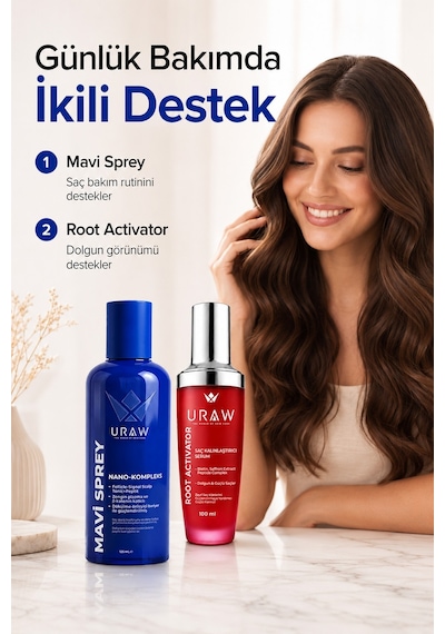 Mavi Sprey & Root Activator Saç Çıkarma Ve Saç Kalınlaştırma Tam Bakım Seti