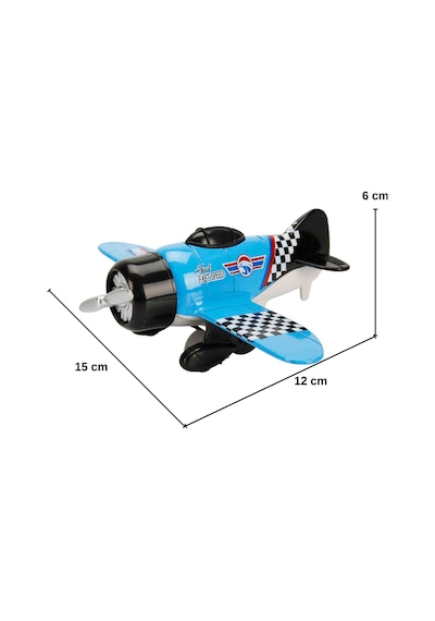 Die-cast Metal Çek Bırak Oyuncak Savaş Uçağı 15 Cm Mavi