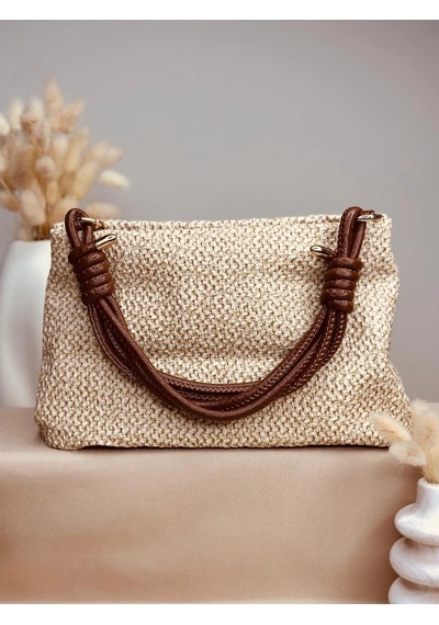 Elora Atelier Lina Hasır Krem Çanta Çok Renkli