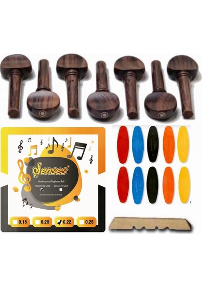 Nokta Sedefli Pelesenk Bağlama Burgu + 0.22 Divan Saz Teli+Tezene