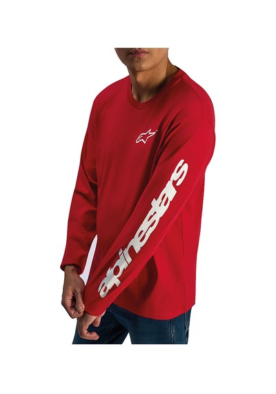 Alpinestars Trackside Csf Uzun Kollu Tişört Kırmızı Beyaz