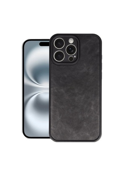 Ilkeshop Newface Apple iPhone Uyumlu 16 Pro Max Kılıf Aras Deri Kapak - Siyah Sıyah