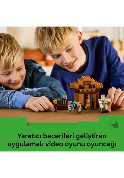 LEGO® Minecraft® Evoker Köy Saldırısı 21596 – 9 Yaş ve Üzeri Çocuklar için 11 Figür İçeren Yaratıcı Oyuncak Yapım Seti (607 Parça)