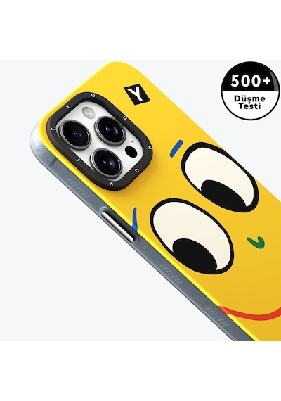 Apple Uyumlu iPhone 15 Pro Max Kılıf Magsafe Özellikli Sunshine Tasarımlı Youngkit Daily Happy Serisi Sarı