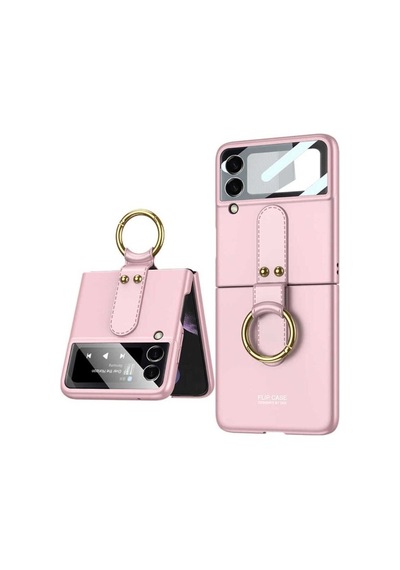 Galaxy Z Flip 3 Kılıf Zore Flip Ring Kıpta Kapak Pembe