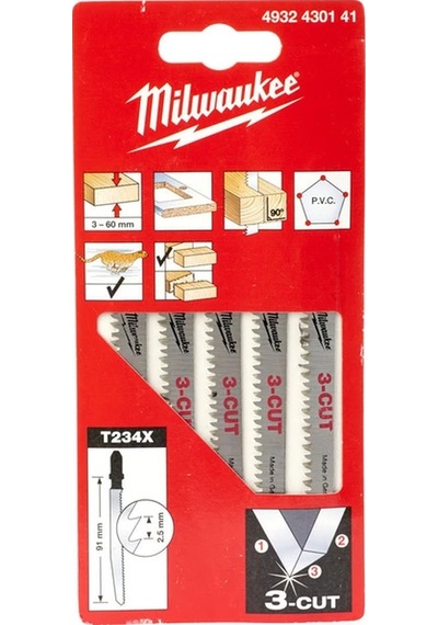 Milwaukee Ahşap Dekupaj Bıçağı T234x 91 Mm 5'li- 4932430141
