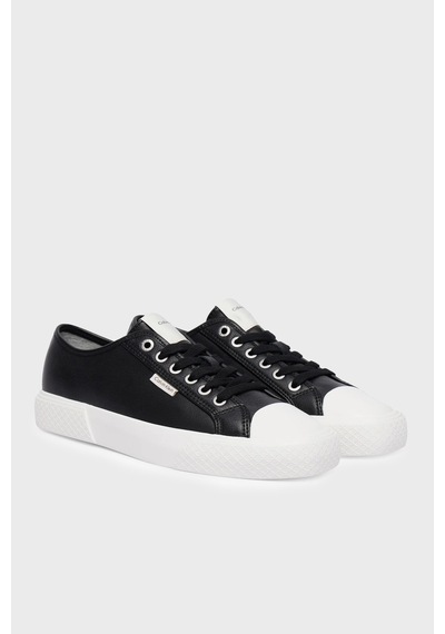 Calvin Klein Deri Logolu Sneaker Ayakkabı Hw0hw03077beh Bayan Ayakkabı Hw0hw03077 Beh Siyah