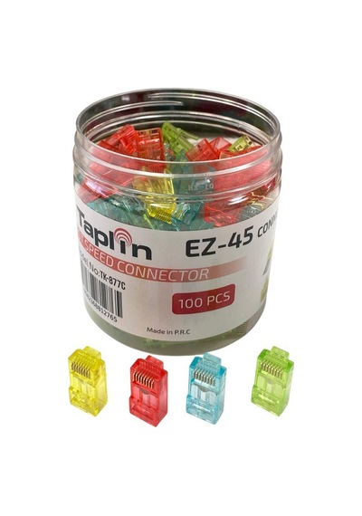 Taplin Tk-877c Ez Rj45 Cat6 8p-8c 4 Renkli Soket - 100adet