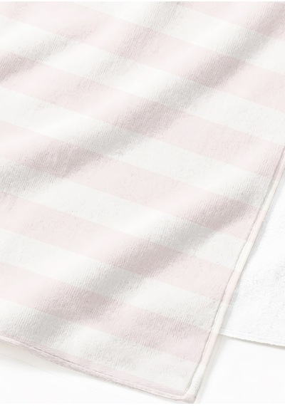 Kalpli Çizgili Pembe Beyaz Plaj Havlu Örtüsu - Modern Pastel Hızlı Kuruyan Mikrofiber Havlu Örtü Kül Yakamoz