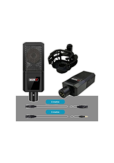 Midex Mx-2020 Mikrofon + Glx-500 Ses Kartı + Rs-30 Stereo Kulaklık Stüdyo Kayıt Seti