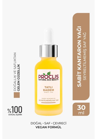 Proclis Tatlı Badem Yağı, Sabit Badem Yağ, Sweet Almond Oil, Prunus Amygdalus Dulcis 30ml