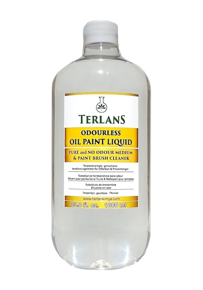 Terlans Kokusuz Terebentin 1000 Ml Yağlı Boya İnceltici Kokusuz, Düşük Uçuculu Profesyonel Resim Malzemesi Ve Atölye Kullanımı İçin