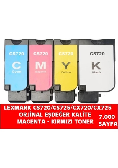 Lexmark Cs720 Cs725 Cx720 Cx725 Kırmızı Toner Eşkalite