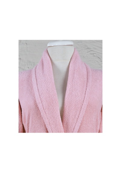 %100 Pamuk Pudra Pembe Kadın Bornoz Banyo, Spa, Havuz, Çeyiz