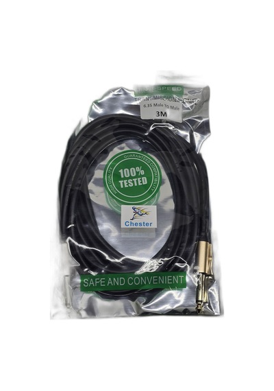 3 Metre 6.35 Mm To 6.35 Mm Ses Kablosu - Stereo Çivi Jak Enstrüman Ve Amfi Bağlantı Kablosu