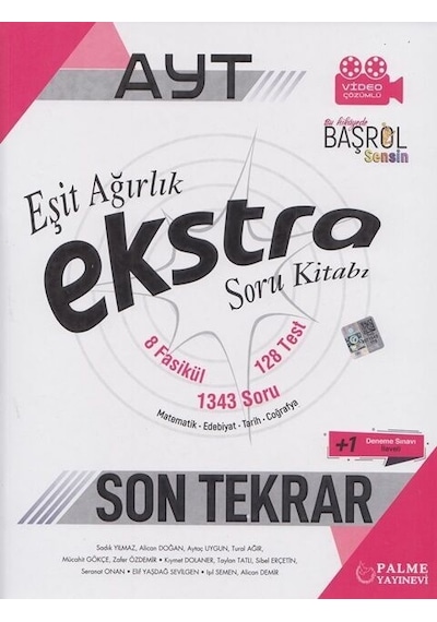 Palme Yayınları Ayt Tüm Dersler Ekstra Son Tekrar Soru Kitabı