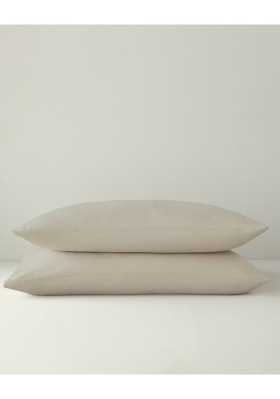 English Home Pure Pamuklu 2'li Yastık Kılıfı 50x70 Cm Kahve Köpüğü Kahve Köpüğü