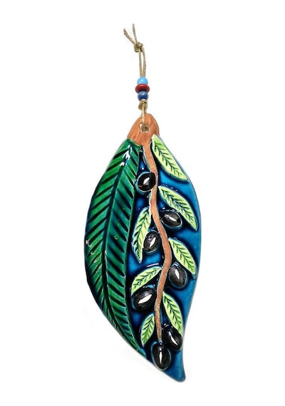 Cajuart Dekoratif Zeytin Dalı Temalı Seramik Duvar Dekoru Süs