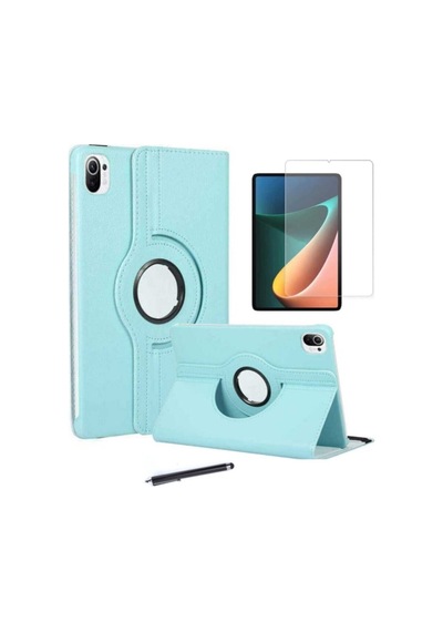 Xiaomi Uyumlu Mi Pad 5 3'lü Set Standlı Dönebilen Tablet Kılıfı + Temperli Ekran Koruyucu + Kalem Arka Kapak